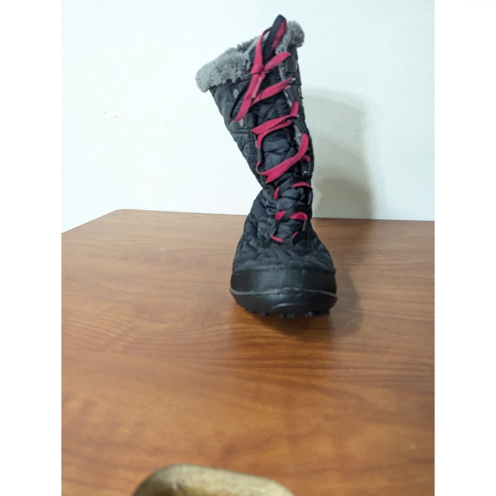 EUC Columbia Omni Grip Youth‎ Girls Minx Boots Black Pink Waterproof 6
